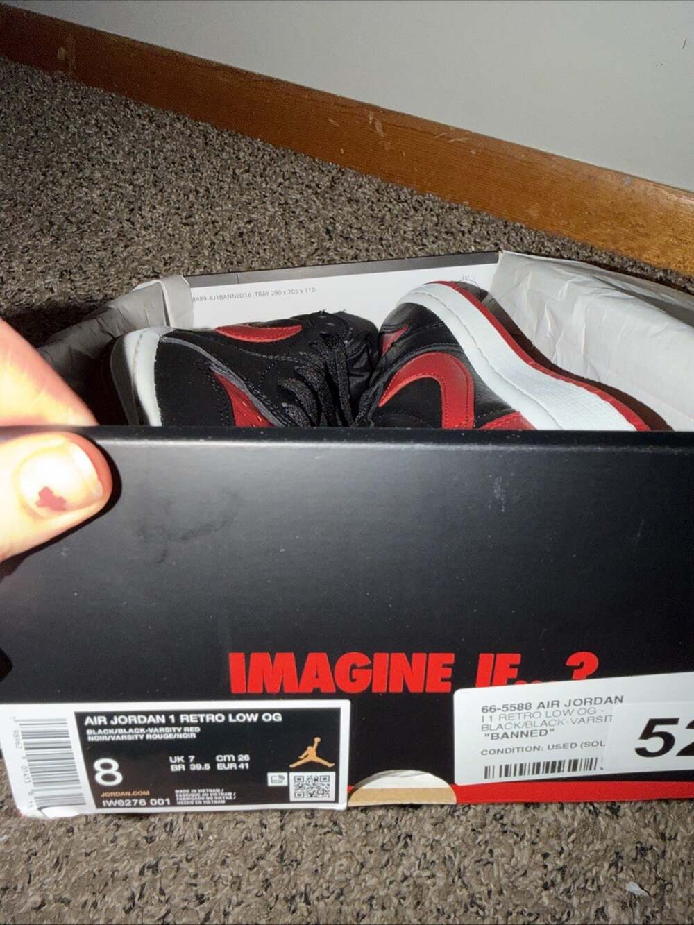 Size 8 - Air Jordan 1 Retro OG Low Banned